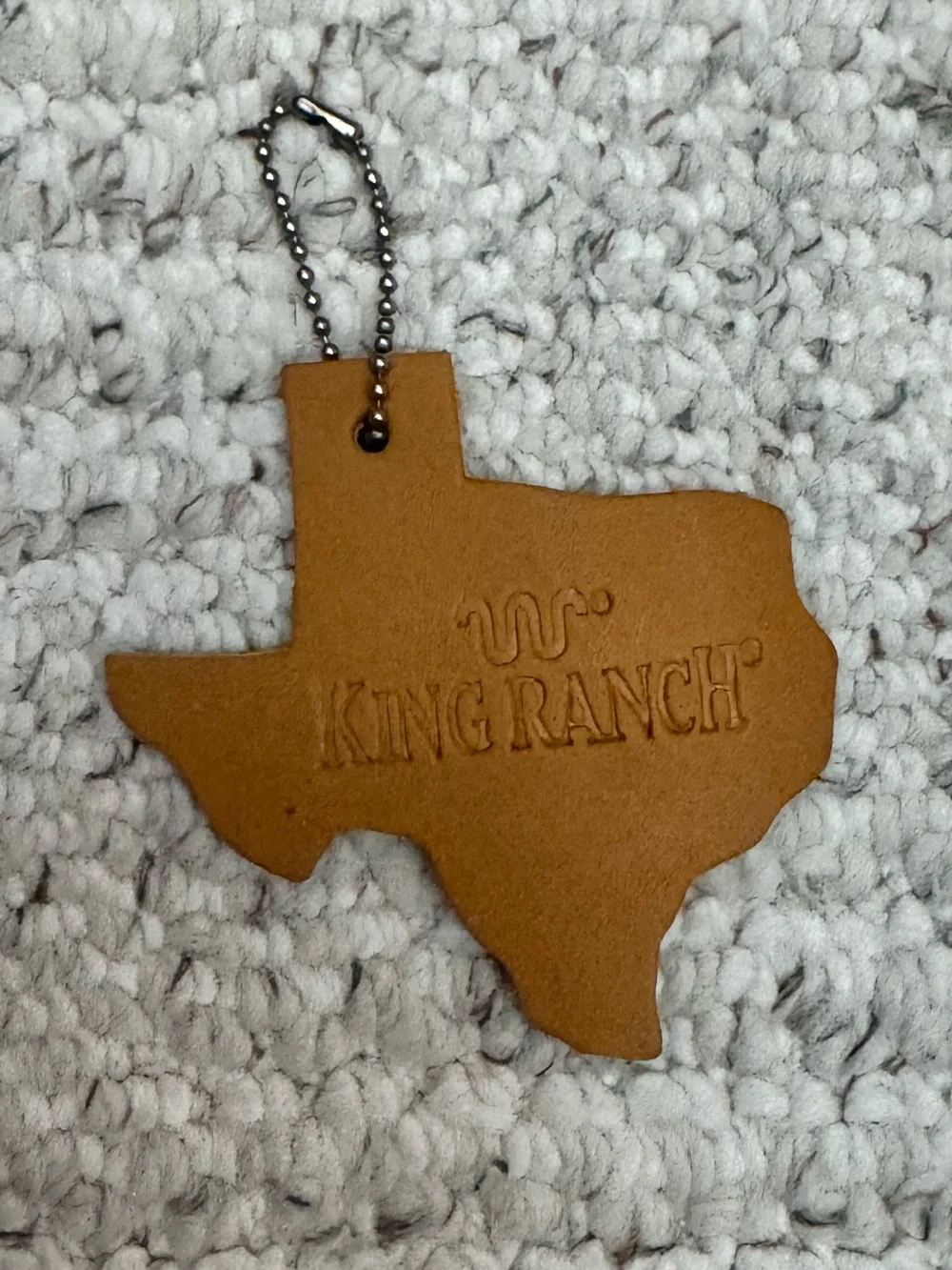 King Ranch Texas Leather Keychain - Tan